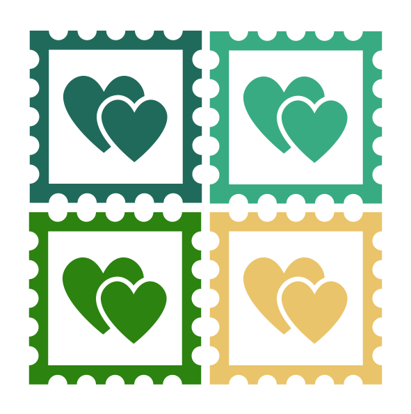 stamps with hearts on them